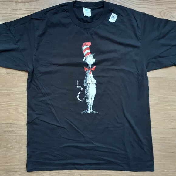 The Cat in the Hat - Dr. Suess - New Large Black T-Shirt - Picture 1 of 4